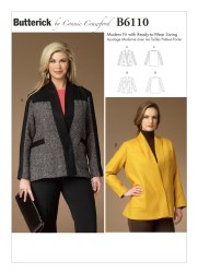 6110  EZ LOOSE FRONT WRAP PANEL POCKET JACKET PATTERN 3-16